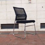 MAX FURN Stainless Steel Medium Back Visitor Chair/Study Chair Black Color