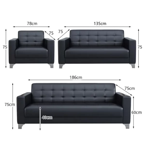 5-Seater leather sofa set