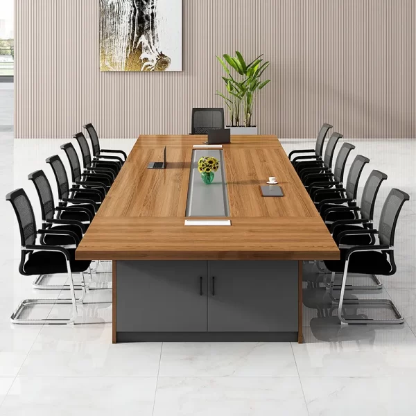 High Quality Eco-Friendly Customized Melamine Board Wooden Conference Table And Chairs