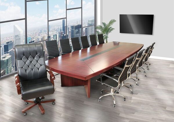 Executive boardroom table designs available in various sizes, designs and even color. Shop our 3 meters boardroom table taht accommodates 14 - 16 people and easily blends with any office seat. We offer free delivery within Nairobi and timely parceling countrywide.