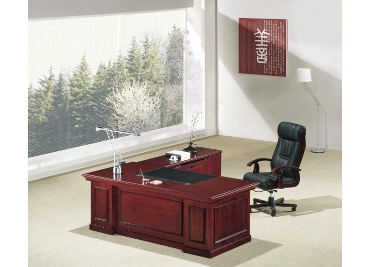 1.8m Veneer Office Executive Desk with return and pedestal