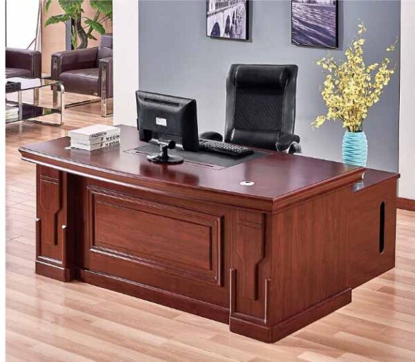 Mesh high back office seat, generic reclining office seat, mesh visitor seat, mahogany coffee stool, 2-way workstation, foldable study chair, 2-door filing cabinet, 1.0m office desk