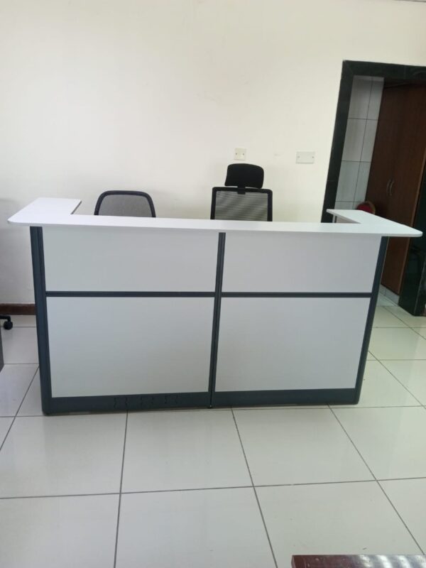 Cashier seat, 3-link waiting bech, mesh visitors seat, 3.8m boardroom table, 4-drawer filing cabinet, executive visitor seat, 3-drawer filing cabinet