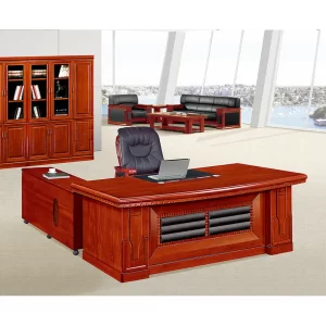 Blue banquet seat, 2.4m boardroom table, 2-door metallic cabinet, 4-link padded bench, mesh high back office seat, 3-drawer filing cabinet, coat hanger, 1.2m curved office desk, 5-sofa reception sofa