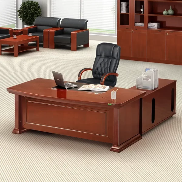 Bliss executive office seat, 5-seater office sofa, mahogany coffee table, 1.8m executive office desk, 2.2m executive office desk, 1.4m round table, strong mesh office seat