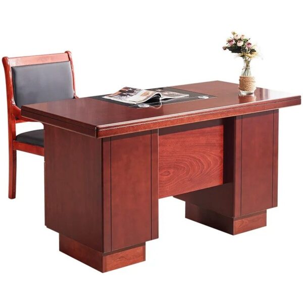 1.4m classic executive office desk, 4-drawer lockable filing cabinet, Red conference meeting chair, Executive leather office seat, Full glass metallic filing cabinet, Modern office coffee table