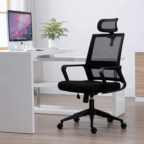 Ergonomic high back office chair, Ergonomic clerical office chair, 3-seater reception waiting bench, Modern leather swivel barstools, 2-door executive cupboard, 3.5m rectangular boardroom table