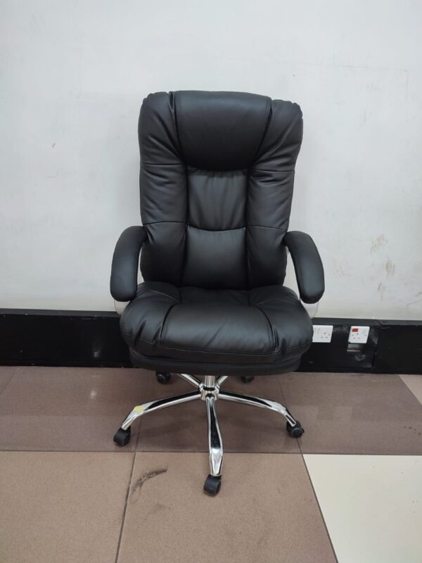 Directors office reclining seat, 3-link padded waiting bench, medium back office chair, mahogany coat hanger, 1.6m round table,1.2m office desk, foldable study chair, 1.2m foldable study table