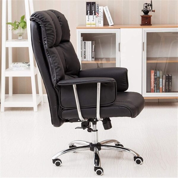 Directors reclining executive office chair, Modern clerical office seat, 2-door wooden storage cabinet, Medium back ergonomic visitor seat, Reclining executive office chair,1.6m straight executive office desk, 5-seater gray executive sofa