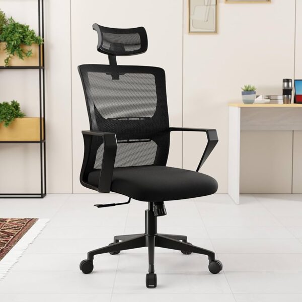 Mesh high back office seat, Medium back conference seat, Full glass lockable filing cabinet, Premium Black Banquet Chair, 1.8m large executive office desk, Training foldable chair with writing pad, Leather executive visitor chair, 3-seater leather executive sofa