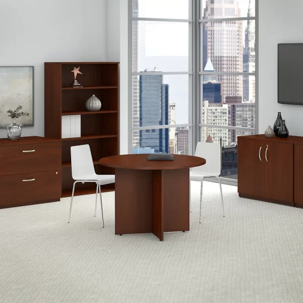 1.0m modern round meeting table, 6-locker storage filing cabinet, Directors reclining executive office chair, Directors reclining executive office chair, Modern height swivel barstool, Breathable ergonomic office chair, Vertical 3-drawer office filing cabinet, 3-seater airport waiting bench, Reclining executive office chair