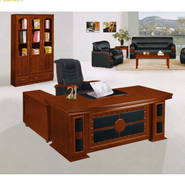 2.0m executive managers table, 1400mm foldable wooden table, Square mahogany office stool, Executive reclining high back seat, Mesh high back office seat, 2-door half glass filing cabinet, 3-drawer heavy-duty vertical filing cabinet, Premium Black Banquet Chair