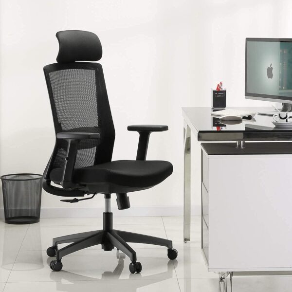 Ergonomic mesh high back office chair, 1-seater office workstation, 1.4m round conference table, Ergonomic foldable leather chair, Directors executive visitor seat, 2-door half glass lockable cabinet, 3-drawer lateral filing cabinet, 2.0m executive managers table, Reclining executive directors seat