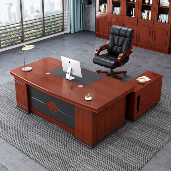 Executive 1.8m office table, High back mesh office visitor seat, 1.2m white office study desk, 3-Seater executive office sofa, Red modern swivel adjustable barstool, Low back mesh clerical chair, Red stackable banquet fabric chair, 2-door half glass lockable cabinet, 1.0m study desk & chair combo