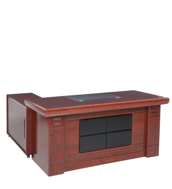 1.6m L-shaped desk with drawers, High back executive office seat, Low back stackable catalina visitor seat, Low back mesh clerical chair, 70kgs digital lock fireproof safe, 3.5m executive conference table, 2-door metallic storage cabinet, Vertical 4-drawer filing cabinet, Ergonomic foldable leather chair